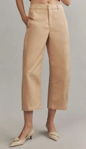 Maeve Curved Cropped Chino Pants, Size 2P thumbnail 1