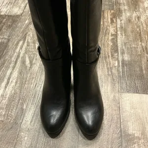 New York & Company Black Over-the-Knee Block Heel Boots with Dual Zippers Size 8 thumbnail 14