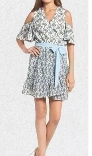 Foxiedox Dress Lexie Cold Shoulder Floral Wrap Coquette Summer New large-NO BELT thumbnail 1