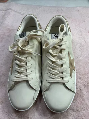 Golden Goose White Sneakers with Gold Star Accent 145 thumbnail 1