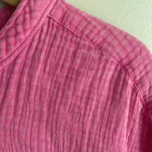 Faherty Dream Cotton Gauze Desmond Top Cone Flower Pink thumbnail 7