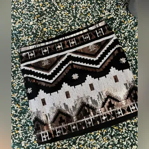 Gorgeous and shiny Express Black, White, Brown Embellished Mini Skirt! thumbnail 3