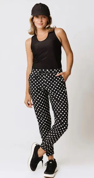 Albion Fit BLACK POLKA DOT JETSETTERS size small NWT thumbnail 1