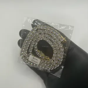 Tennis Chain Real Gold CZ ICED Necklace Chain Hip Hop 5mm 22 Inch Men Women thumbnail 1