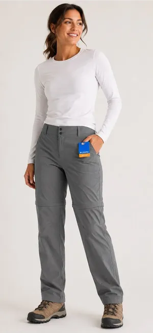 Columbia Gray Women's Convertible Outdoor Hiking Pants Size 16W thumbnail 1