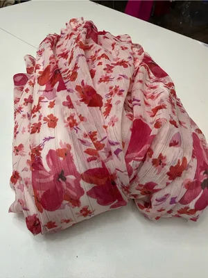 Lulus Floral Print Metallic Ruffled Wrap Maxi Dress size L thumbnail 8