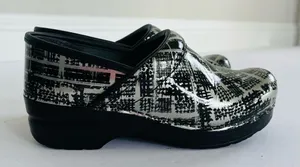 DANSKO Black and White Artistic Mules with Chunky Sole Size 36 (5.5) thumbnail 1