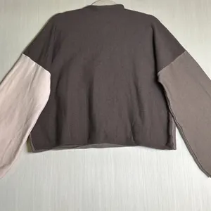 Miou Muse Brown Cream Colorblock Oversized Knit Sweater Wide Sleeve M MMT1529 thumbnail 10