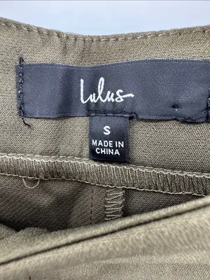 Lulu's Olive Green Tailored Pleat Trousers S office professional casual neutral thumbnail 9