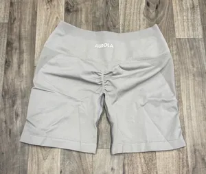 Aurola seamless athletic gym shorts greige Gray thumbnail 2