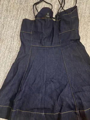 Faida Dark Wash Denim Skater Mini Dress thumbnail 2