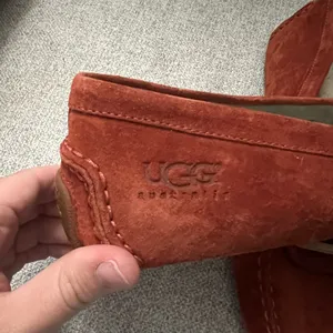 NEW Ugg Burnt Orange Suede Shearling Moccasin Loafers thumbnail 5