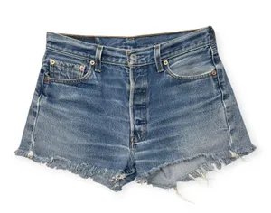 Levi's | W31 | 501 Button-Fly Medium Wash 2-Inch Inseam Cut-Off Jean Shorts thumbnail 1