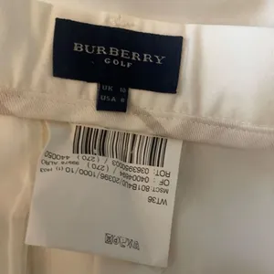 Burberry Golf White Cotton Stretch Pants Women Size 6 NWT Designer Straight Leg thumbnail 3