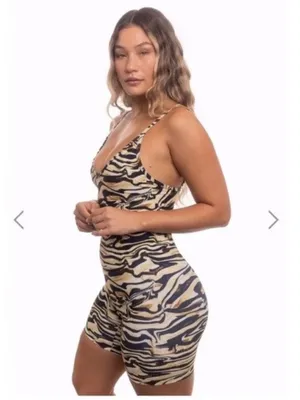 Skatie Sydne Bodysuit Romper Weho Animal Print small NWT playsuit summer zebra thumbnail 4