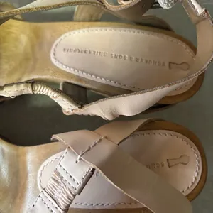 Anthropologie Schuler & Sons Philadelphia Neutral Preppy Coastal Boho Kitten Heel Wood Clogs 7 thumbnail 9