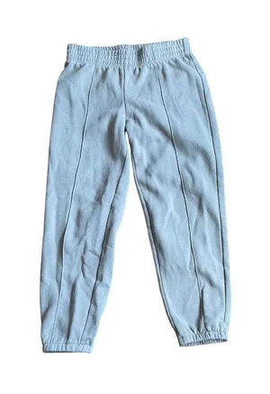 GAIAM Pintuck Fleece Joggers‎ Taupe High Waisted Sweatpants Womens Medium thumbnail 1