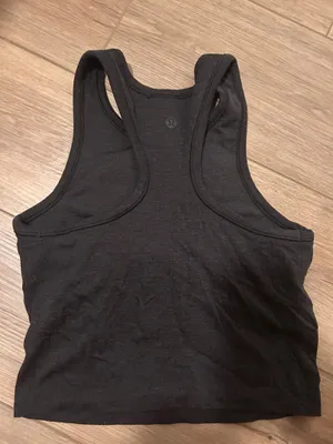 Lululemon Ebb to Street Cropped Racerback Tank Top Black thumbnail 4