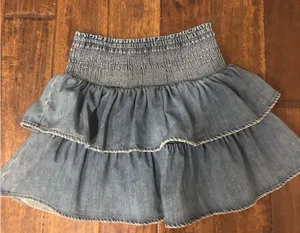aerie jean ruffle skirt thumbnail 1