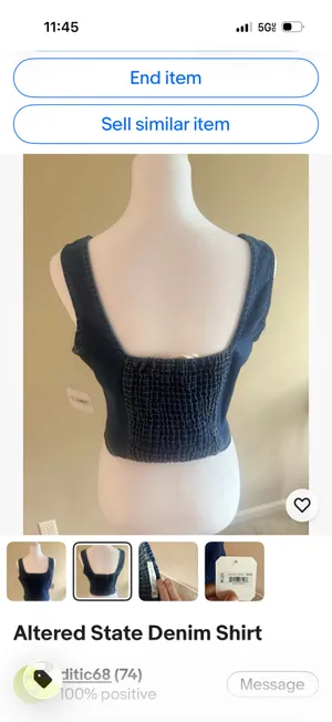 Altars State denim top thumbnail 2