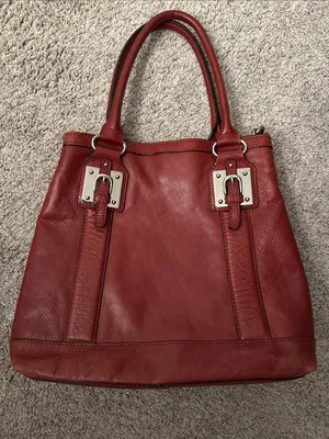 Wilson’s EUC burgundy red genuine leather purse. Satchel with crossbody option thumbnail 1