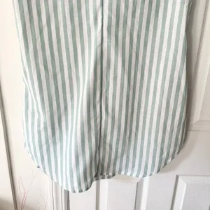 Emery Rose NWT Green White Nautical Striped Notched Collar Boxy Sundress Large thumbnail 11
