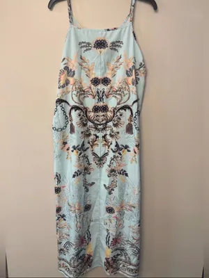 NEW Printed Slip Dress with Sheer Duster Sz M thumbnail 4