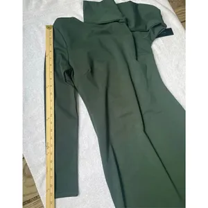 NWT Lulus Olive Green Open Back Long Sleeve Round Neck Dress Size L Party Knee L thumbnail 10