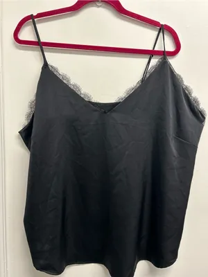 Express Black Eyelash Lace-Trim Cami Tank Top thumbnail 1