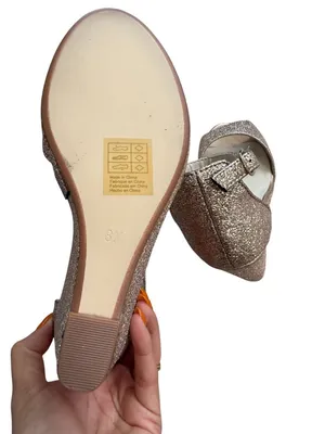 BENJAMIN WALK Glitter Rose Gold Wedges Sandals Size 8 thumbnail 4