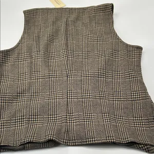 JohnPaulRichard Brown Plaid Blouse Size M thumbnail 8