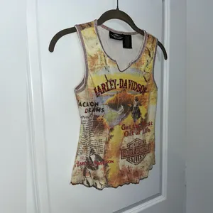 Harley Davidson Motorcycles VTG Streetwear Tank Ribbed Biker Babe Y2K Grunge Med thumbnail 6