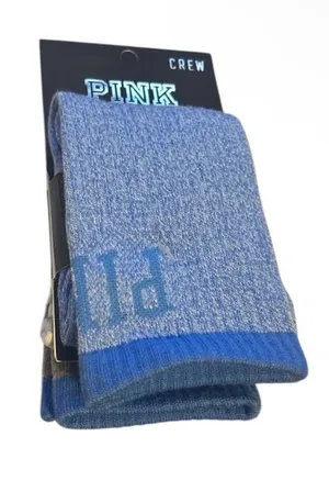 PINK‎ Victoria's Secret Blue Heather Crew Socks thumbnail 1