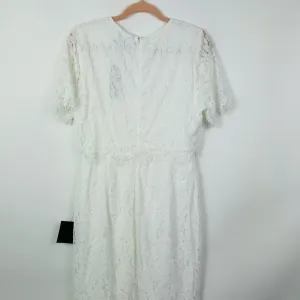 LULU'S Devotion White Lace Short‎ Sleeve Midi Dress Size Large NWT thumbnail 11