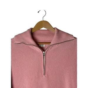 Aerie Beyond Quarter Zip Sweater‎ Women XS Pink Cotton Shaker Knit Pullover thumbnail 4