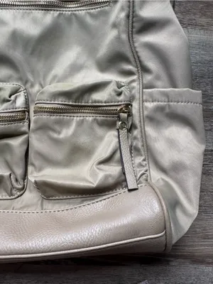 Tutilo New York Tan Khaki Nylon Backpack Tote Bag thumbnail 2