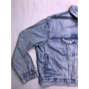 H&M‎ &Denim Trucker Jacket Women 3XL Blue Acid Wash Oversized Jean Coat thumbnail 8