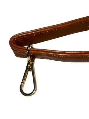 Light Brown faux or real ? Adjustable replacement Bag Strap with Gold Hardware thumbnail 3