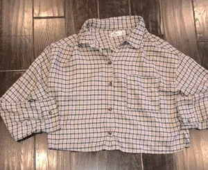 Hollister plaid down down shirt size medium thumbnail 1