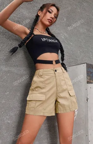 High Waist Cargo Shorts Size XS thumbnail 3