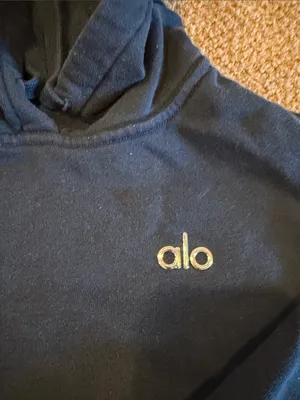 Alo Yoga Navy Blue Hooded Sweatshirt Women’s Small Pullover Hoodie thumbnail 2