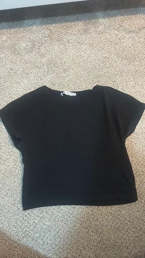 Zara black crop top thumbnail 3