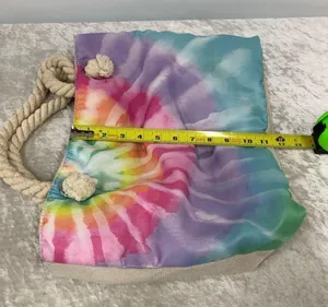Tye dye tote bag rope like purse straps thumbnail 3