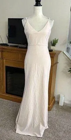 Lulu’s Infinite Glory Maxi Dress Beige Size Small Photo Shoot Wedding Vow Renewa thumbnail 1