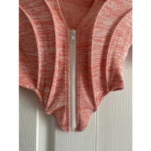 Solely Fit Zip Up Corset Crop Top Womens Size XS Orange Space Dye Knit Y2K Rave thumbnail 5