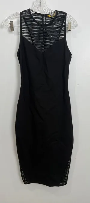 Elliatt Black Mesh-Inset Bodycon Dress thumbnail 1