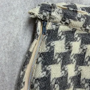 Vintage Houndstooth Skirt Women 26 Wool Grey Ivory Fairmont Sportswear Academic thumbnail 12
