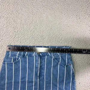 Altar'd State Denim Mini Skirt Women M Blue White Vertical Stripe Boho‎ Coastal thumbnail 4