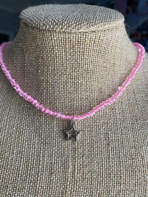 light Pink Star Trendy Choker Necklace thumbnail 4