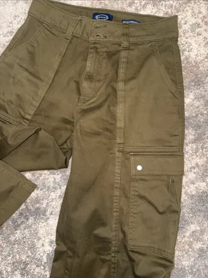Dickies Olive Green Wide-Leg Cargo Trousers thumbnail 6
